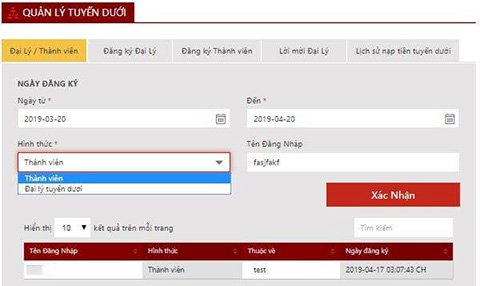 Chức năng Quản lý tuyến dưới